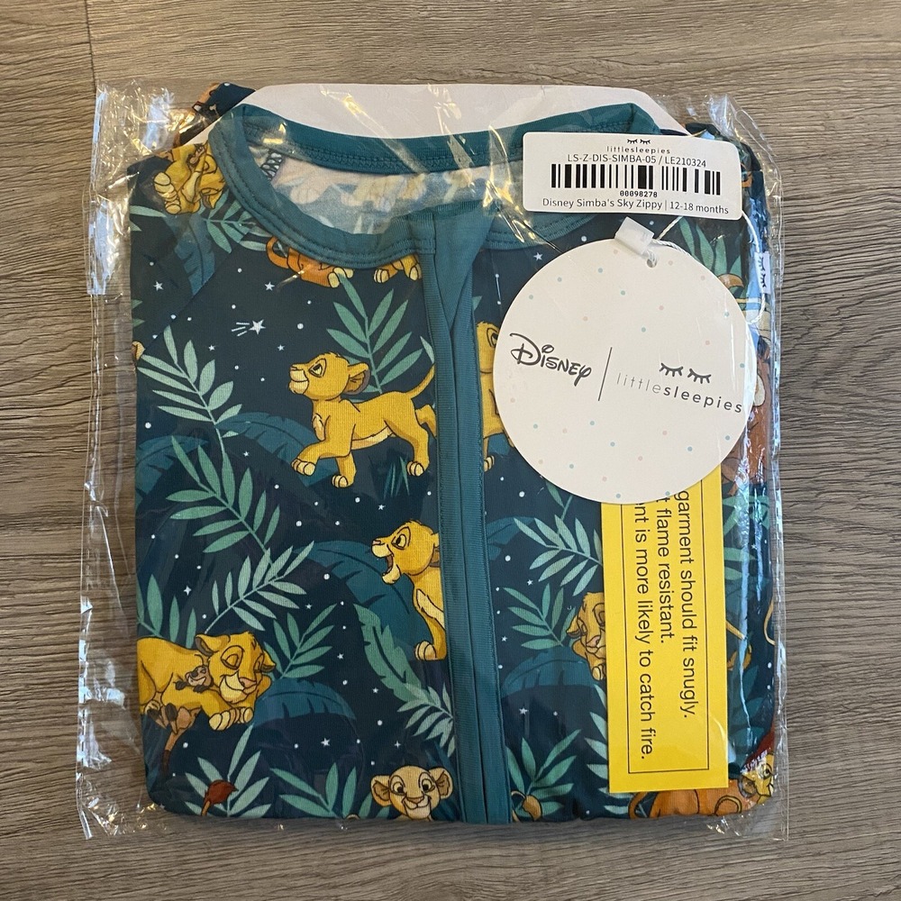 Little Sleepies 12-18 Months Simba's Sky Zippy Bamboo pajamas‎ Lion king Disney